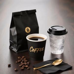 Gobelets à café jetables en papier écologiques et durables de qualité alimentaire, personnalisés, à double paroi ondulée avec couvercle, Guangdong Luckycup - Product Image 4