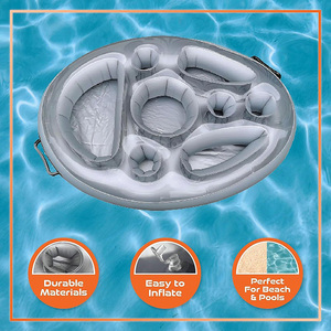 Flotador de bebida de gran capacidad personalizado de fábrica, taza flotante inflable, soporte para bebidas, barra flotante para la fiesta en la piscina de la playa - Product Image 4