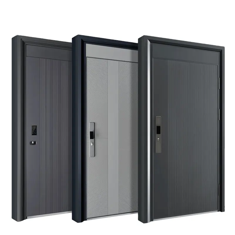 BOWDEU security steel doors for house exterior front entry China factory set pivot doors double steel door morden luxuries