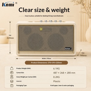 Retro Leather Karaoke Speaker 100W 3 <strong>Driver</strong> with 2 Wireless Mics FM USB TF AUX LED Ambient Light Rechargeable - Product Image 3