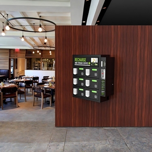 Modern Coin-operated Public Wall-mounted 6-door Self-coding Black Smart Mobile Phone Charging Storage Locker C-WB263 6-Door Desi - Product Image 2