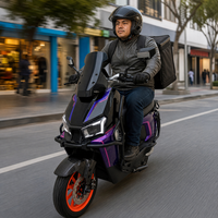 Moto électrique avec grand porte-bagages, moteur 3000W, batterie lithium 72V50AH, freinage avant et arrière, éclairage d'ambiance coloré