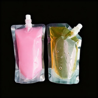 Sachet plastique transparent en gros pour boissons liquides, jus de fruits, lait, gelée, shampoing – Pochette à bec verseur avec bouchon