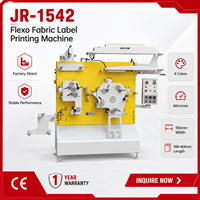 Machine d'impression flexographique d'étiquettes textiles JR-1542 à 6 couleurs, imprimante haute vitesse pour rubans en satin et étiquettes lavables