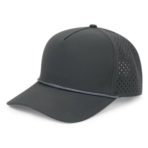 Laser Cut Perforated 5 Panel Camouflage Golf <b>Cap</b> OEM Waterproof Polyester Custom PVC Logo Sport Baseball Hat <b>Camo</b> - Product Image 4