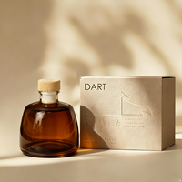Diffuseur de parfum en verre en forme de cylindre |   Flacon de parfum mat style apothicaire avec couvercle en cristal |   Pot d'aromathérapie vide de qualité supérieure
