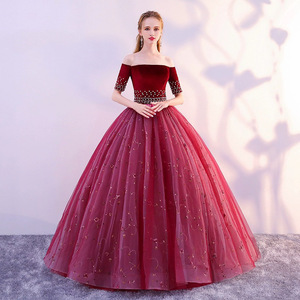 Elegant Off Shoulder Tulle Dress Long Skirt Performance Wear For Stage Women Adult - Product Image 1