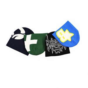 Unisex Acrylic Beanie Hat With <b>Applique</b> <b>Letter</b> Design Street Style Winter Cap 56-58CM Casual Wear for Adults - Product Image 1