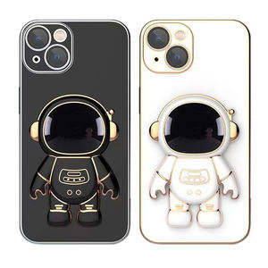 Simpatica custodia per telefono <span class=keywords><strong>astronauta</strong></span> 3D per iphone 13 Pro Max 13 Mini <span class=keywords><strong>Cover</strong></span> per telefono elettrolitica con cavalletto pieghevole - Product Image 6
