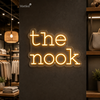 Enseigne néon LED personnalisée The Nook, panneau mural lumineux en acrylique, alimentation USB 5V, boîtier de batterie inclus, prêt à être expédié, sans MOQ, pour café, bar, décoration intérieure