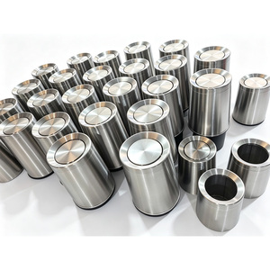 Poubelle en acier inoxydable nickel brossé de 10 L/2,6 gallons avec couvercle rabattable, pour salle de bain, cuisine, salon, hôtel - Product Image 6