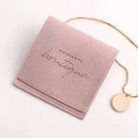 Pochette à bijoux en microfibre suédée haut de gamme Talent, avec logo personnalisé, emballage cadeau de luxe, modèle DW0002