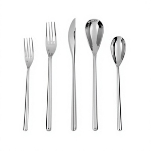 Ensemble de couverts en acier inoxydable léger, résistant à la rouille, écologique, finition miroir, passe au lave-vaisselle, fourchette, couteau, cuillère, élégant - Product Image 5