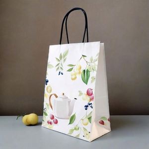 Bolsa de Papel Kraft Personalizada para Pan y Comercio Minorista, Bolsa de Papel Impresa de 45 cm para Compras, Envío en Blanco, Ecológica DinoSource - Product Image 2