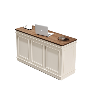Comptoir commercial multifonctionnel en bois de style crème pour magasin de vêtements et petit bar - Product Image 4