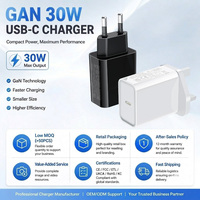 Chargeur rapide GaN 30W en gros, prise UK, chargeur USB-C, bloc de charge rapide, adaptateur mural USB-C pour Google Samsung Apple iPhone 16