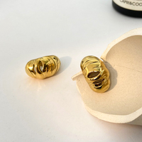 Boucles d'oreilles croissant Kesong joyas de acero inoxidable al por mayor boucles d'oreilles plaquées or en acier inoxydable