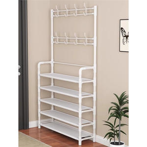 Zapatero moderno de varios niveles, metálico, independiente, que ahorra espacio, para la entrada del hogar, mueble para la sala de estar, diseño minimalista. - Product Image 3