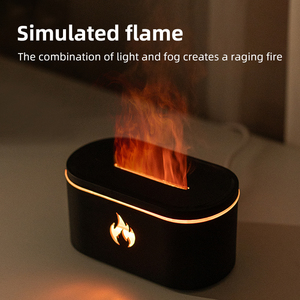 Flame Aroma Essential <b>Oil</b> <b>Diffuser</b> Desktop Seven Color Lights Simulation Fireplace <b>Diffuser</b> for Home Office - Product Image 1