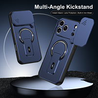 Étui de téléphone à chargement sans fil avec support pliable, coque de protection à fenêtre coulissante en PC pour iPhone 18 Pro Max 17 16 15 Pro