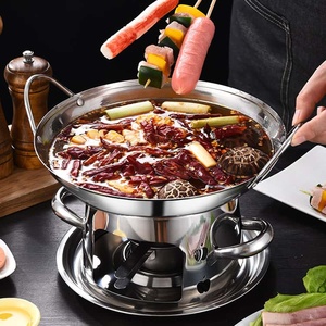 Chauffe-plat à alcool en acier inoxydable style thaïlandais 22/24/26cm <span class=keywords><strong>Shua</strong></span> <span class=keywords><strong>Shua</strong></span> pour une ou deux personnes - Product Image 1