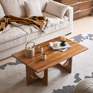 Mesa de Centro Moderna de Estilo Ligero y Duradero con Textura Cálida de Madera Natural de <span class=keywords><strong>Boj</strong></span>, Mueble Elegante para Sala de Estar - Product Image 1