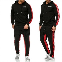 Survêtements pour hommes avec bande latérale, sweats à capuche, vêtements de sport, ensemble sweat à capuche et pantalon de marque pour homme, collection automne