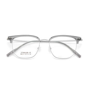 Monture de lunettes en titane M6141, rectangulaire, monture complète, verres en résine, unisexe, confortable, origine Danyang - Product Image 1