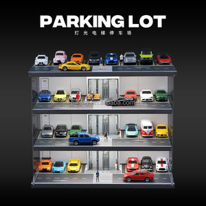 Vitrina de exhibición para modelos de coches de plástico a escala 1:64 para coches Hot Wheels con garaje de estacionamiento DIY y aparcamiento 34.8x17.8x28.7cm - Product Image 2