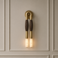 Lampe murale artisanale personnalisée de luxe créative en laiton et crin de cheval, abat-jour en albâtre espagnol et acrylique, pour chambre à coucher