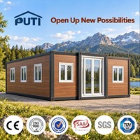 Maison conteneur modulaire extensible à double aile ignifuge de 30 pieds, facile à transporter, prix de gros
