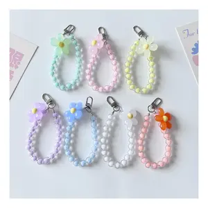 MAXUN Luxury Phone Case Rope Flowers Dazzle Colour Pure And Fresh Sweet Beaded Chain Bag Phone Key Anti Lost Pendant