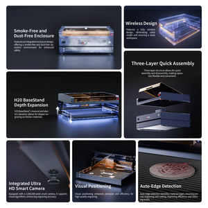 Graveur et découpeur <span class=keywords><strong>laser</strong></span> à diode <span class=keywords><strong>Ortur</strong></span> H20 10W 20W 40W 2W IR avec assistance pneumatique, taille de plateau 16,5 x 11,8 pouces, machine de gravure <span class=keywords><strong>laser</strong></span> pour métal - Product Image 2