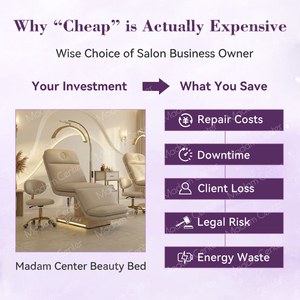 Cama de Estética Eléctrica Madam Center, Silla de <span class=keywords><strong>Spa</strong></span> Beige, Muebles para Clínica de Estética, Cama Facial Hidráulica - Product Image 3