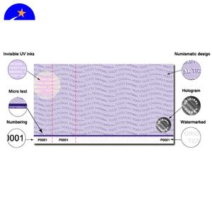 Impression de billets de sécurité anti-falsification avec billet de <span class=keywords><strong>concert</strong></span> à fil de fibres invisibles avec impression sur feuille d'aluminium et code à barres, billet de stationnement - Product Image 6