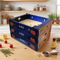 Caja de Cartón Corrugado con Orificios de Ventilación para Frutas, Bandeja Impresa para Tomates Cherry, Caja de Embalaje para Logística y Almacenamiento de Productos Frescos