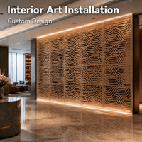 Mur-rideau en aluminium à plaque unique, personnalisé, moderne, avec gravure CNC, impression par transfert thermique et grain de bois 3D pour l'intérieur