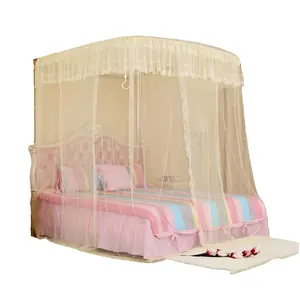 Rechteckigen Palace Romantische Bett Canopy Spitze Prinzessin König Größe Moskitonetz
