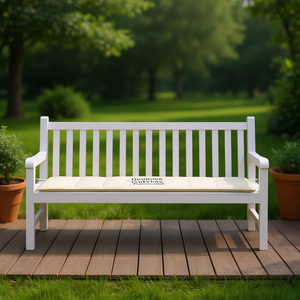 Cuscino per panca da esterno in tessuto Oxford color crema, 70,9 x 19,7 pollici, sfoderabile e lavabile - Product Image 2