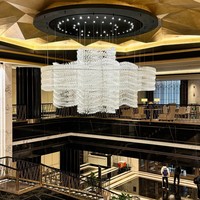 Lustre en cristal de luxe ANNO, luminaire suspendu personnalisé pour escalier et plafond haut