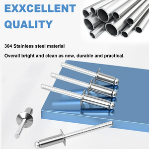 Baiguluo Blind Rivet Set 300pcs Aluminum Shell Iron Rod Round Head Bright Uncoated For Construction Industry - Product Image 3