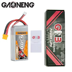 Gnb gaoneng drone de carro 6500mah 7.6v 2s 70c, com cabos xt60 hv lihv, bateria macia de lipo, pacote personalizado