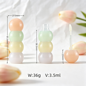 Tube de brillant à lèvres de 3,5 ml en gros, contenant vide pour rouge à lèvres en forme de Tanghulu mignon, emballage personnalisé pour brillant à lèvres cosmétique - Product Image 5