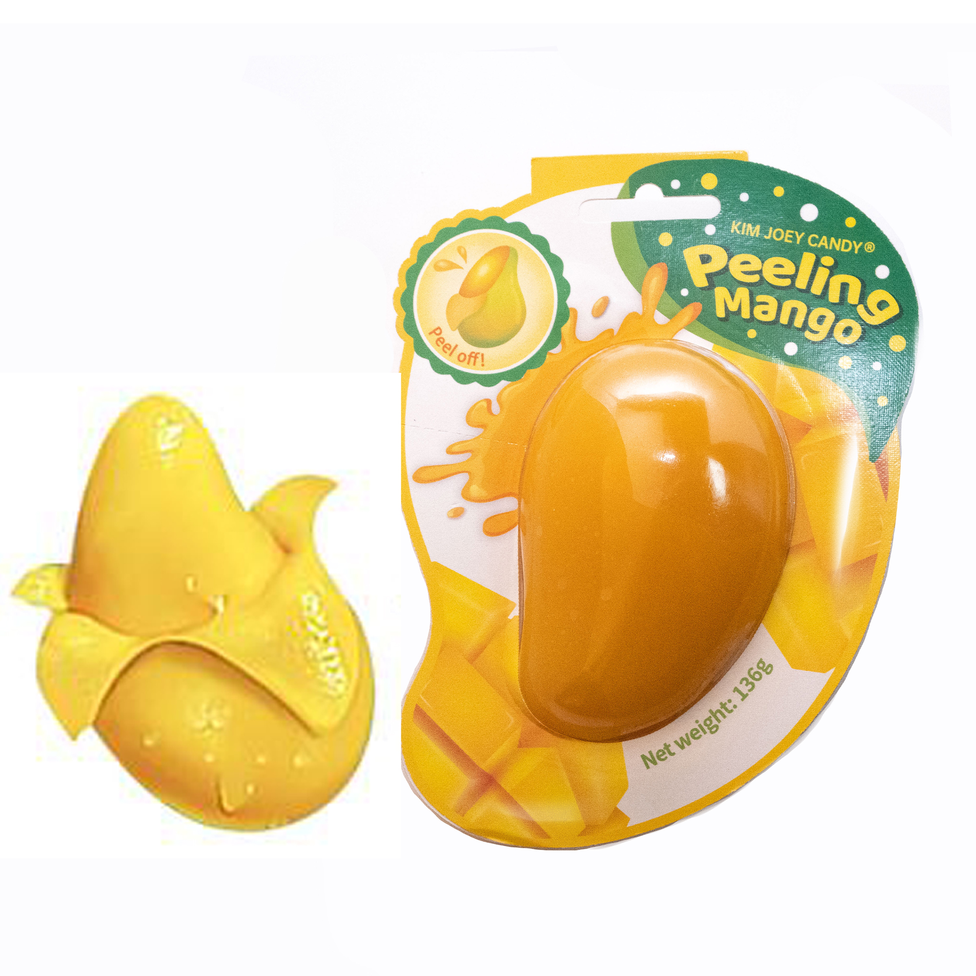 3D Mango Flavor Funny Jelly Peeling Big Normal Size Mango Shaped Gummy Candy
