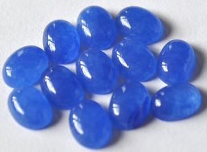 Juego de cinco piezas de piedras preciosas de jade azul natural ovalado de 6x8 mm para anillos, colgantes, pendientes, joyería DIY. - Product Image 3
