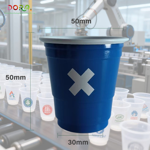 Gobelets en plastique jetables personnalisables pour les salons professionnels Expositions Promotion commerciale pour les fêtes Publicité Verres imprimés <span class=keywords><strong>PS</strong></span> - Product Image 1