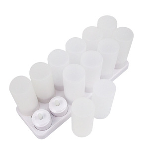 12 cái điều khiển từ xa nhấp nháy Flameless có thể sạc lại LED Tea Light nến tealight với sạc cơ sở nhân tạo - Product Image 5