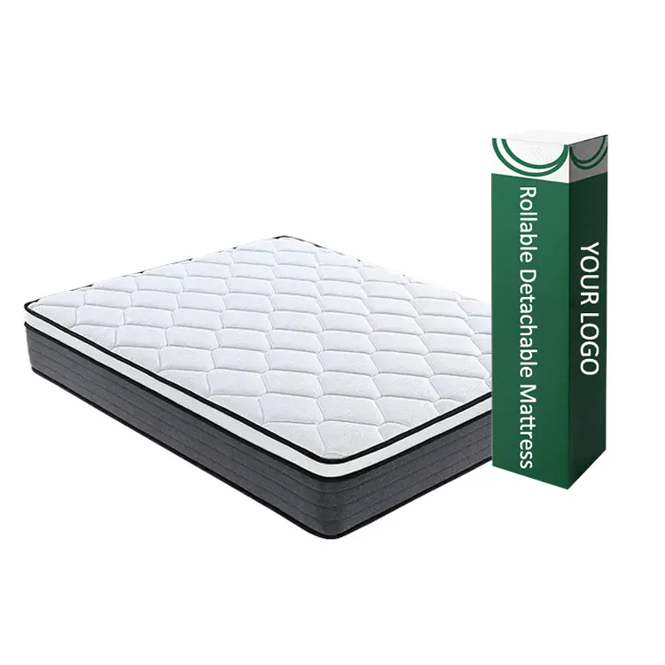 Oem/odm High Quality Hotel Rolled Up Spring Pocket Mattress Modern Latex King Queen Size Memory Foam Spring Mattress in Box