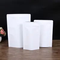 לבן צבע קראפט נייר לעמוד כיס בתוך מצופה אלומיניום עם רוכסן עבור תה קפה מזון אגוזים