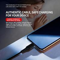 Câble de charge rapide en nylon tressé Dairle, câble de charge mobile haute vitesse, certifié MFi, USB A vers Lightning